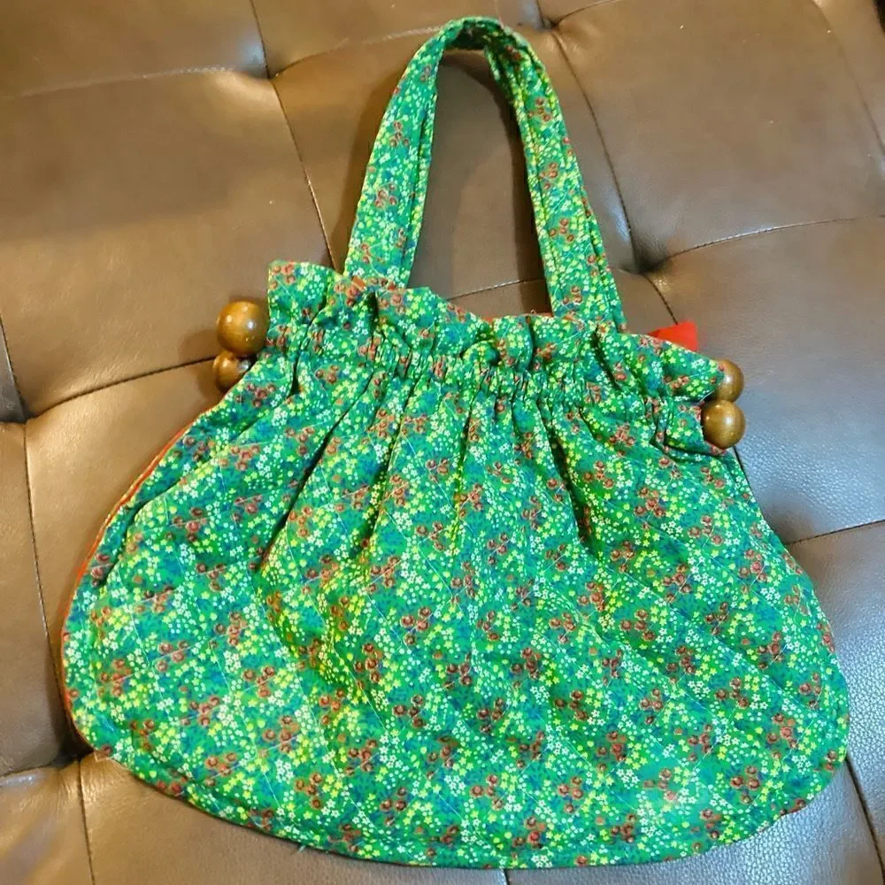Vintage Quilted Handmade Handbag Interchangeable purse